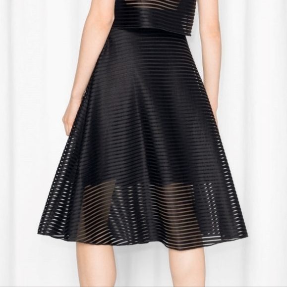 & Other Stories Black Striped A-Line Skirt - Picture 2 of 9